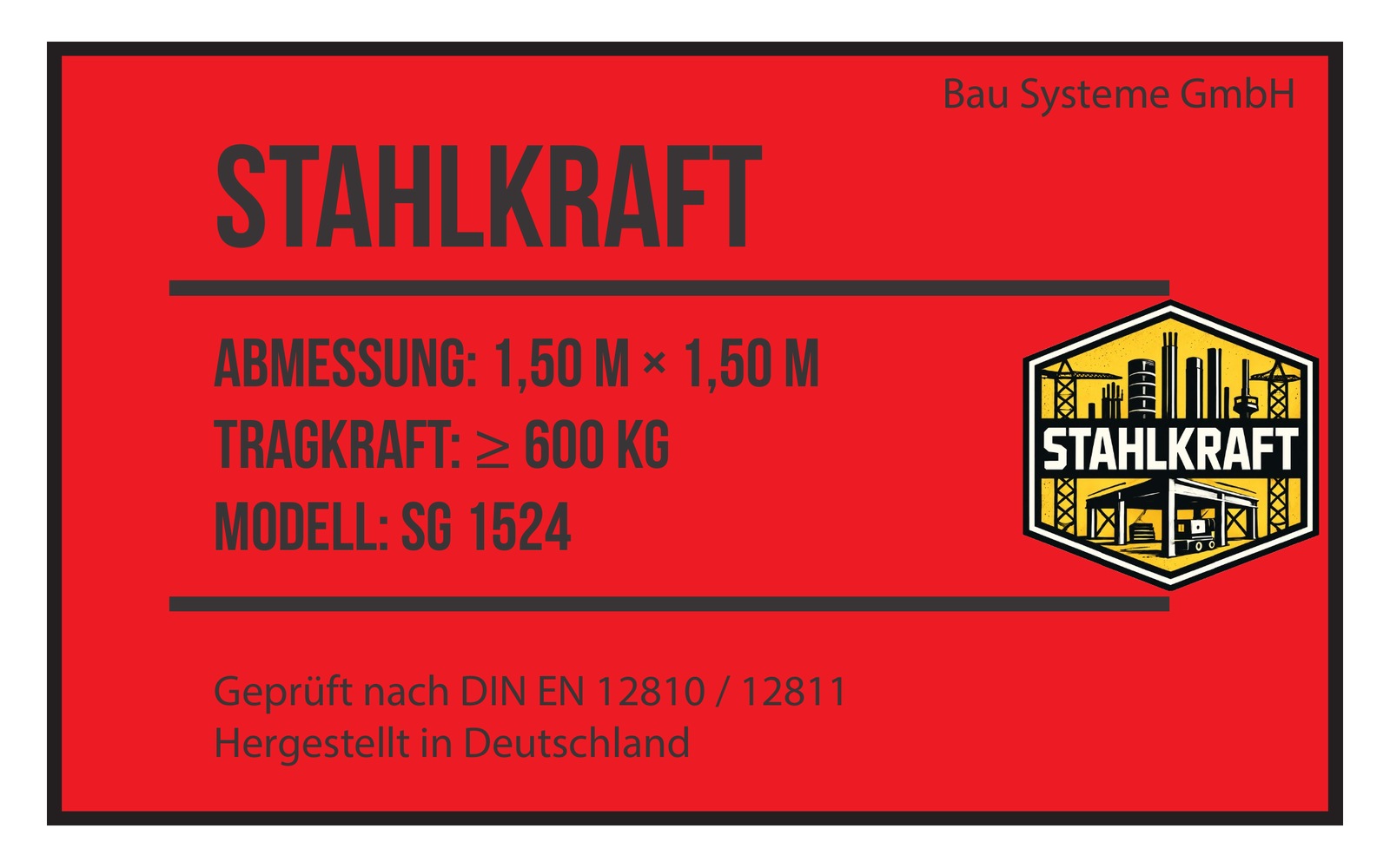 Etiqueta oficial Stahlkraft SG 1524