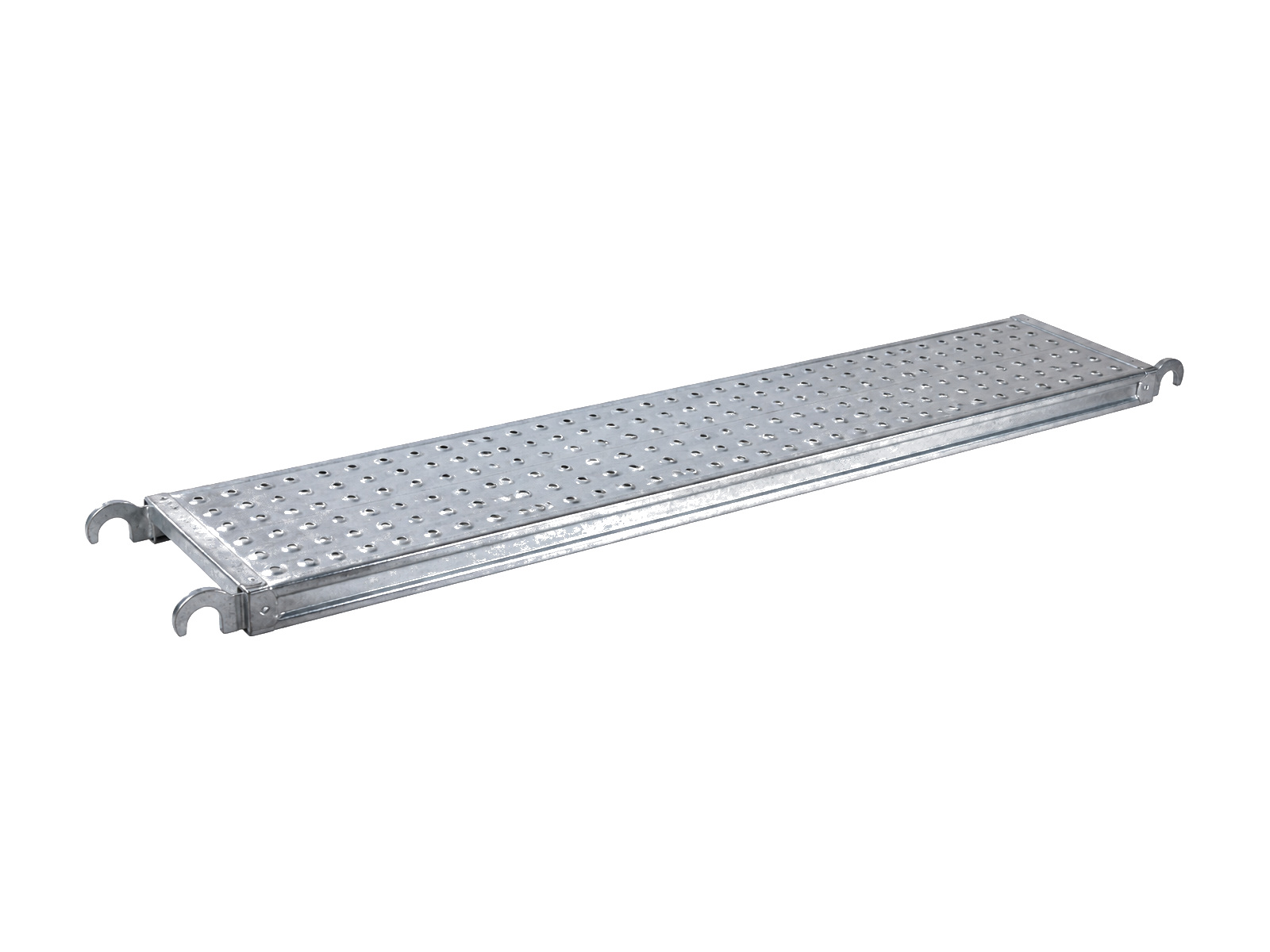 Plataforma de andamio galvanizada 1650 mm con ganchos y superficie perforada